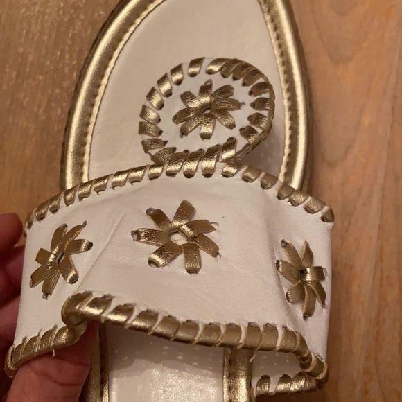 A. GIANNETTI Italian Leather Wedge Espadrille Thong Sandals - Picture 9 of 11